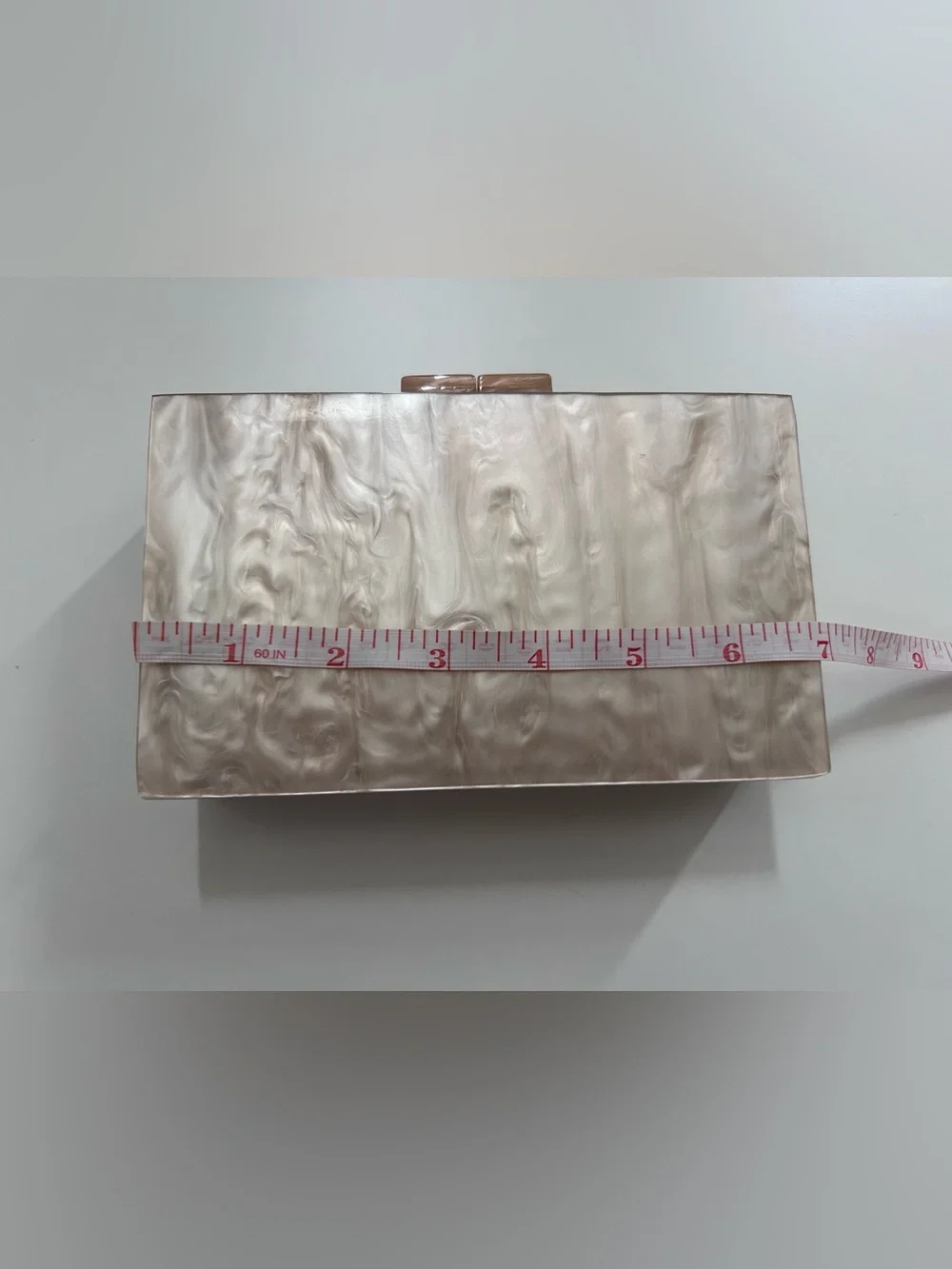 NWOT Neutral Swirl Acrylic Box Clutch